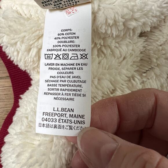 L.L. Bean Sherpa Fleece Lined Sweatpants Red Cranberry Heather Size Extra Large - Picture 9 of 9